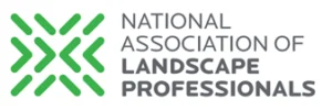 Logo of the National Association of Landscape Professionals with green geometric design and gray and green text on a white background.