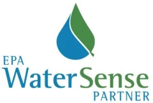 EPA WaterSense Partner logo with a blue and green water droplet above the text "EPA WaterSense Partner.